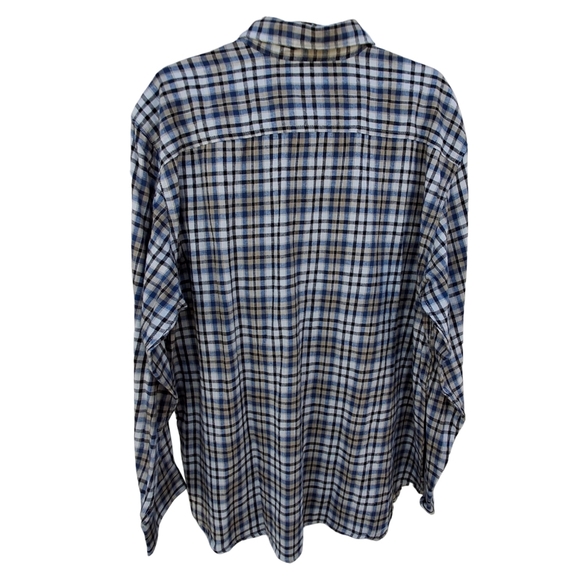 Outdoor Life Flannel Grey Brown Plaid Button-Down Long Sleeve Shirt  Men Size XL - Picture 4 of 16